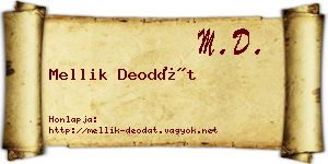 Mellik Deodát névjegykártya